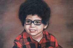 \"Boy with a Train\" 12x15.5 in Soft Pastel