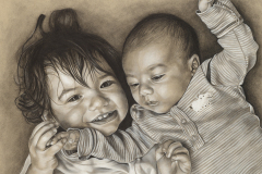 \"Close\" 11x14 Charcoal on Tan Paper