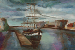 "Setting Sail in Dublin" Oil Sketch
