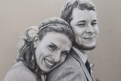 "Just Married" 9x12 Charcoal