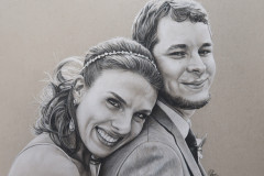 \"Just Married\" 9x12 Charcoal